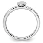 Sterling Silver Stackable Expressions Rhodium Puffed Heart Ring
