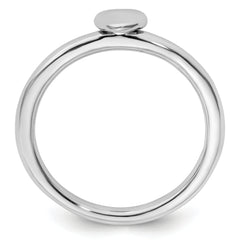 Sterling Silver Stackable Expressions Rhodium Puffed Heart Ring