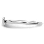 Sterling Silver Stackable Expressions Rhodium Puffed Heart Ring