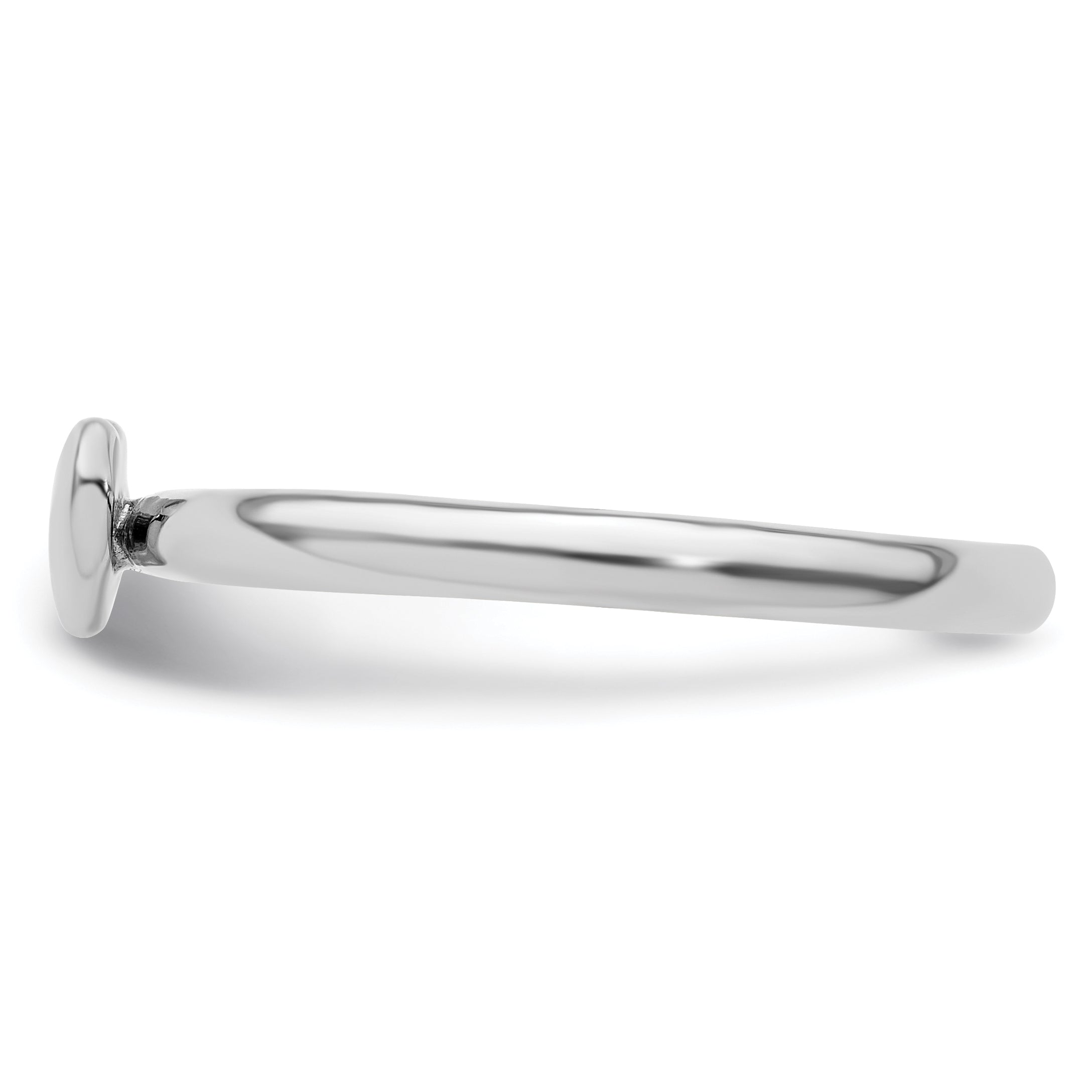 Sterling Silver Stackable Expressions Rhodium Puffed Heart Ring