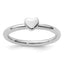 Sterling Silver Stackable Expressions Rhodium Puffed Heart Ring