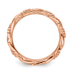 Sterling Silver Stackable Expressions Pink-plated Twist Ring