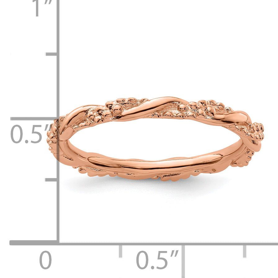 Sterling Silver Stackable Expressions Pink-plated Twist Ring