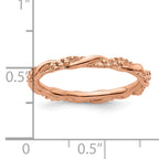 Sterling Silver Stackable Expressions Pink-plated Twist Ring