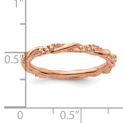 Sterling Silver Stackable Expressions Pink-plated Twist Ring
