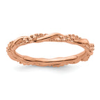 Sterling Silver Stackable Expressions Pink-plated Twist Ring