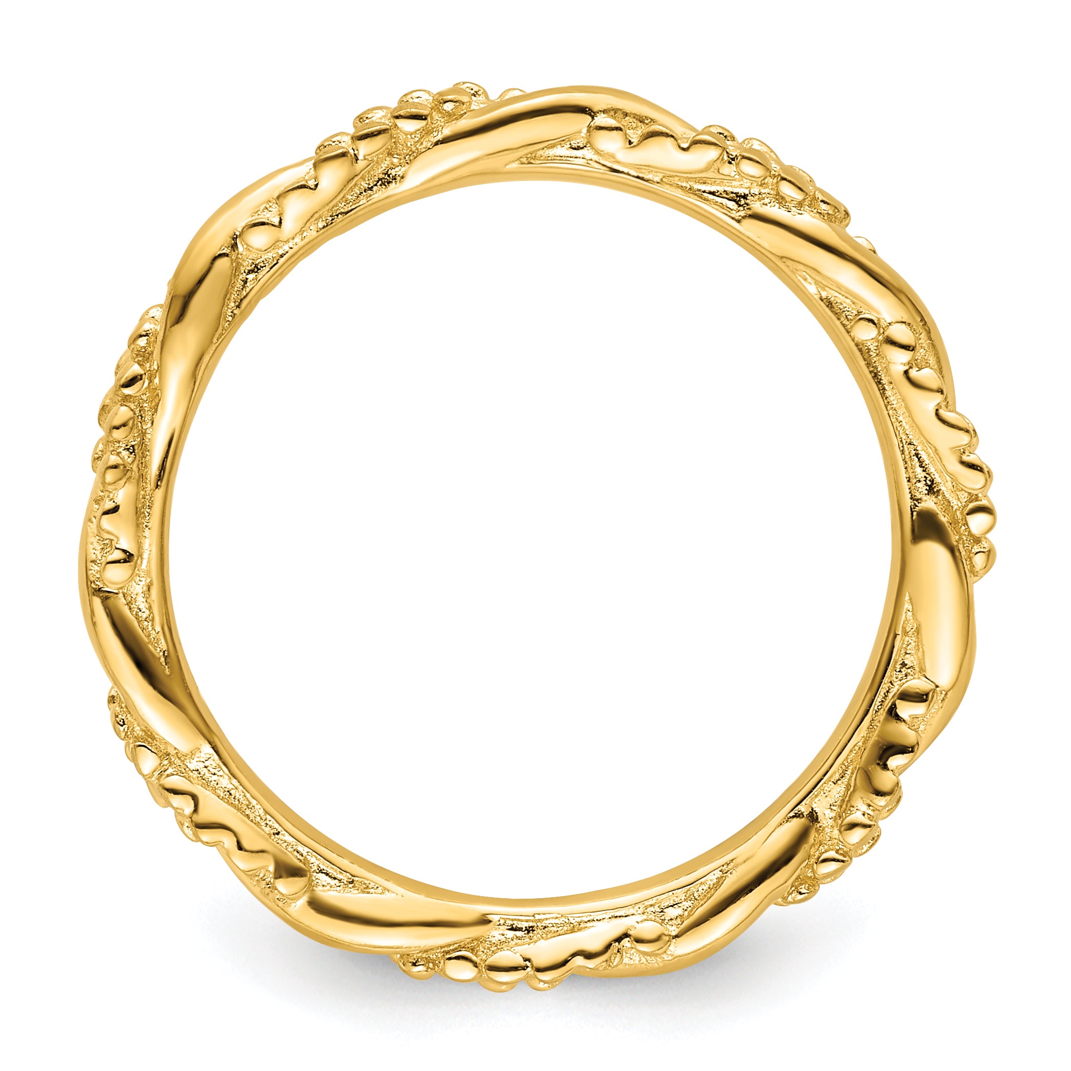 Sterling Silver Stackable Expressions Yellow-plated Twist Ring Secondary image