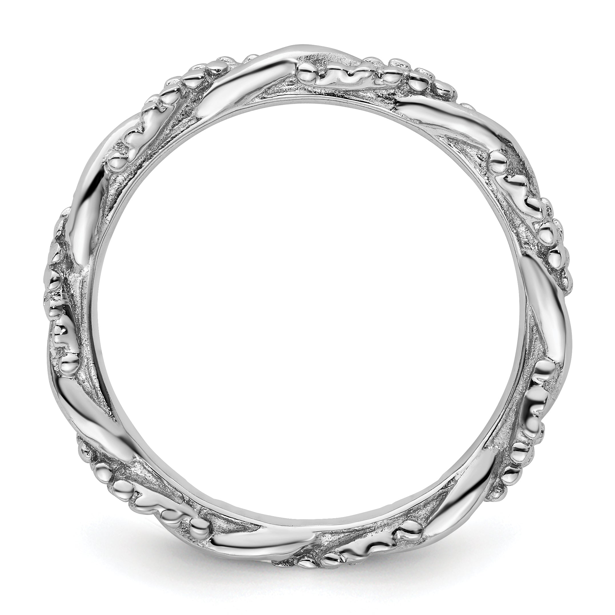 Sterling Silver Stackable Expressions Rhodium Twist Ring Secondary image