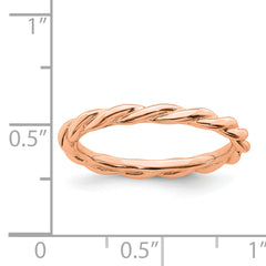 Sterling Silver Stackable Expressions Pink-plated Twist Ring