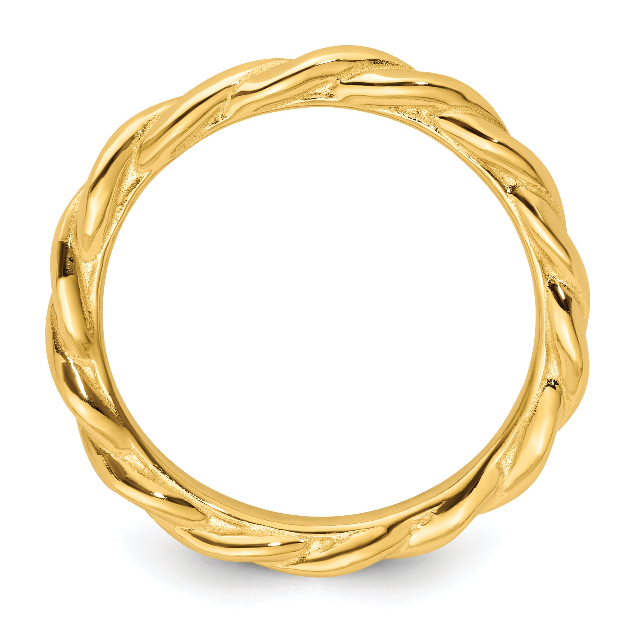 Sterling Silver Stackable Expressions Yellow-plated Twist Ring Secondary image