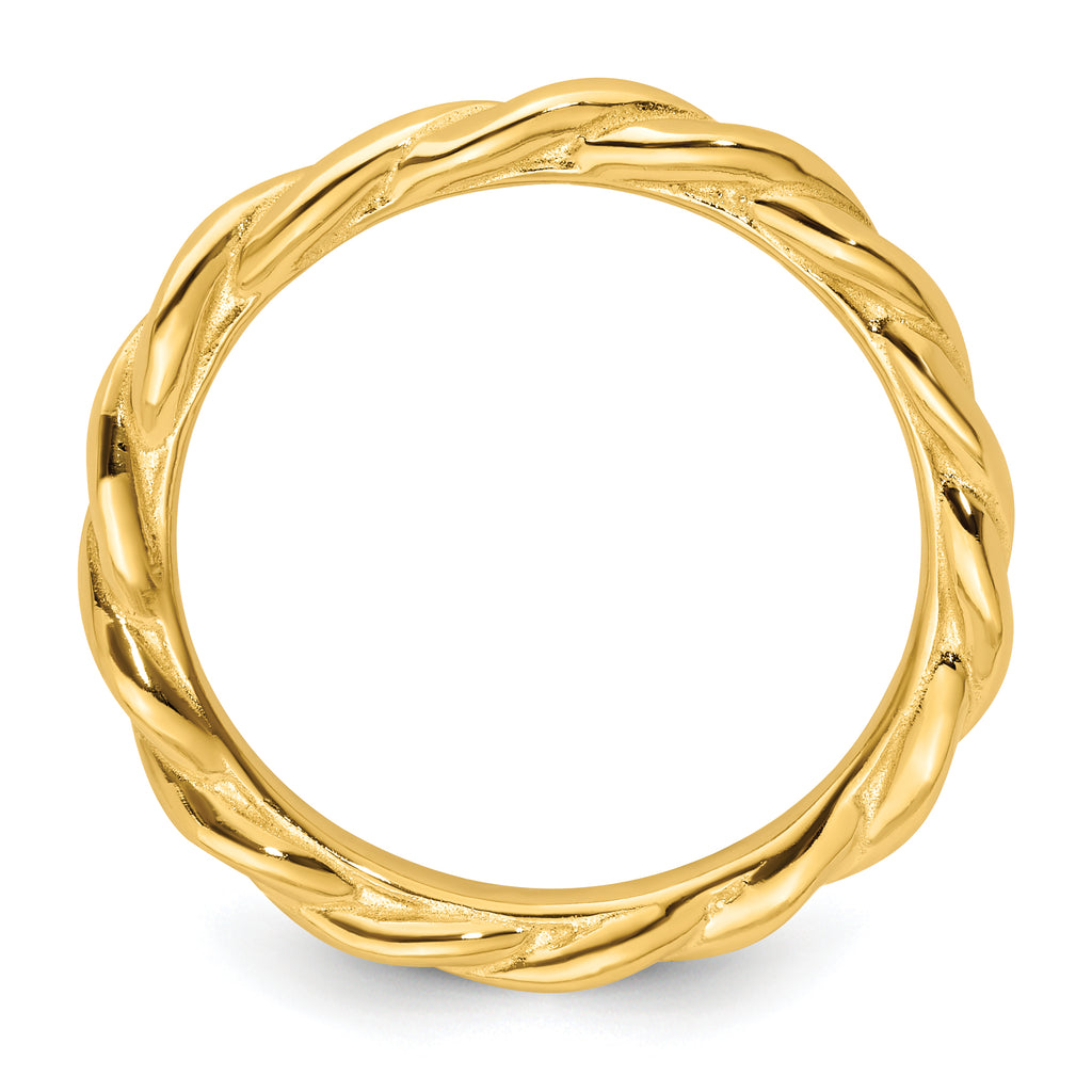 Sterling Silver Stackable Expressions Yellow-plated Twist Ring