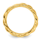 Sterling Silver Stackable Expressions Yellow-plated Twist Ring