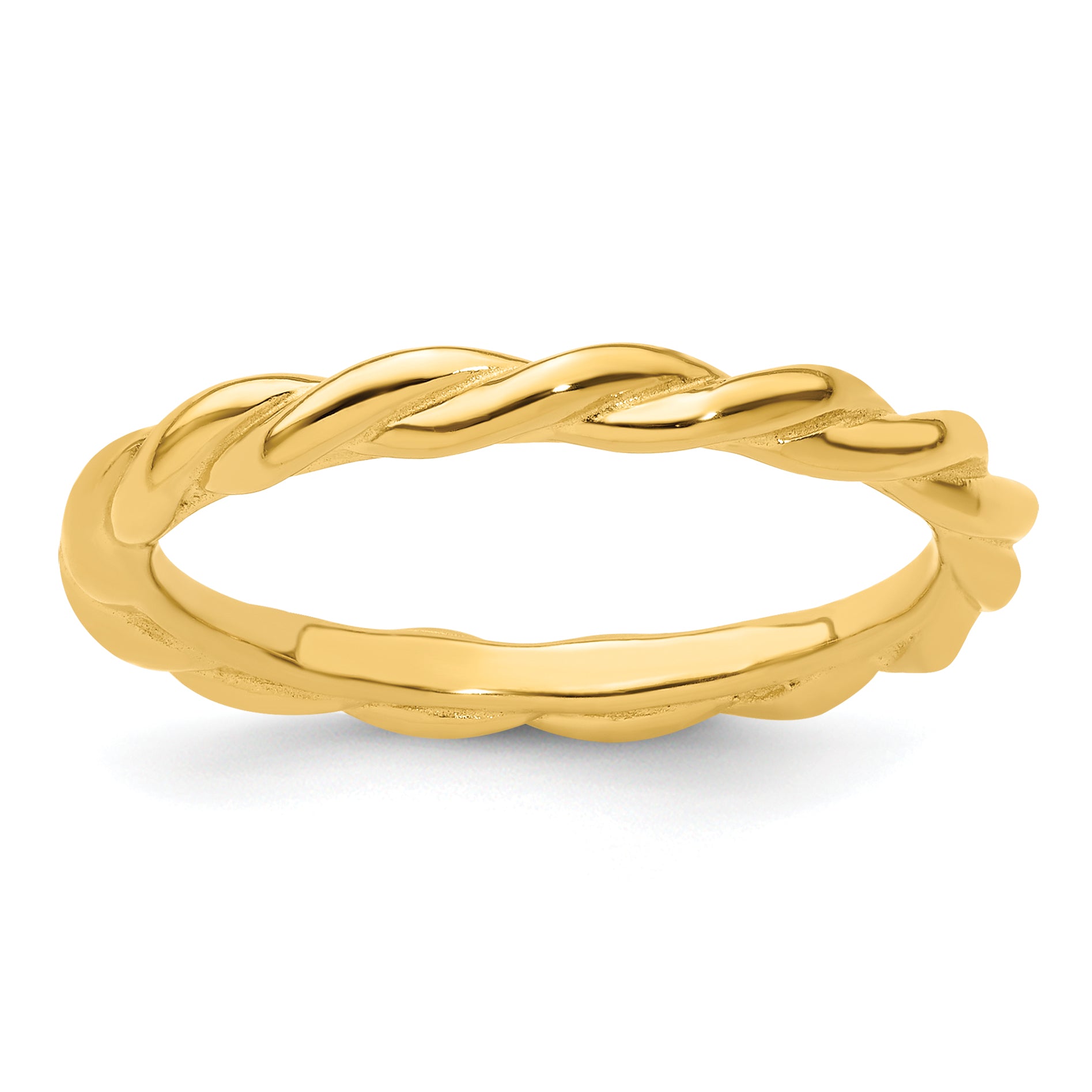 Sterling Silver Stackable Expressions Yellow-plated Twist Ring Main image