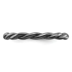 Sterling Silver Stackable Expressions Black-plated Twist Ring