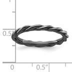 Sterling Silver Stackable Expressions Black-plated Twist Ring