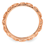Sterling Silver Stackable Expressions Pink-plated Celtic Knot Ring