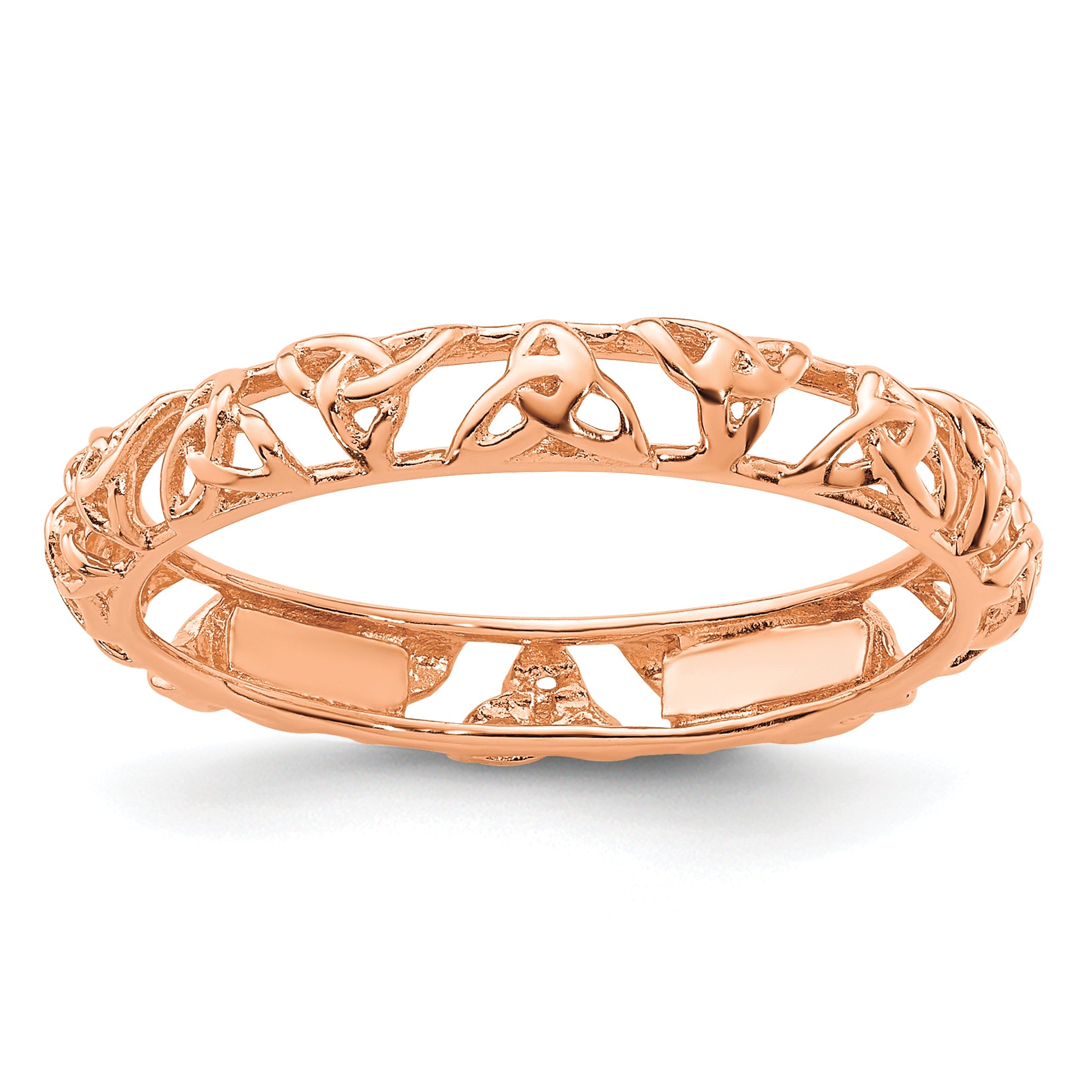 Sterling Silver Stackable Expressions Pink-plated Celtic Knot Ring Main image