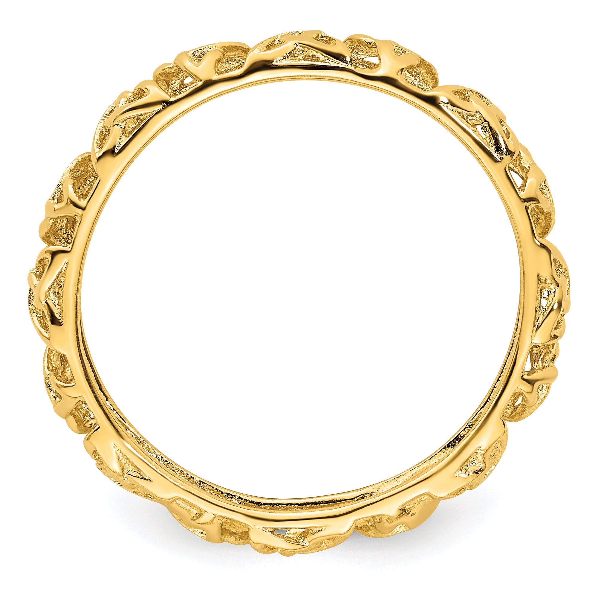 Sterling Silver Stackable Expressions Yellow-plated Celtic Knot Ring Secondary image
