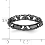 Sterling Silver Stackable Expressions Black-plated Celtic Knot Ring