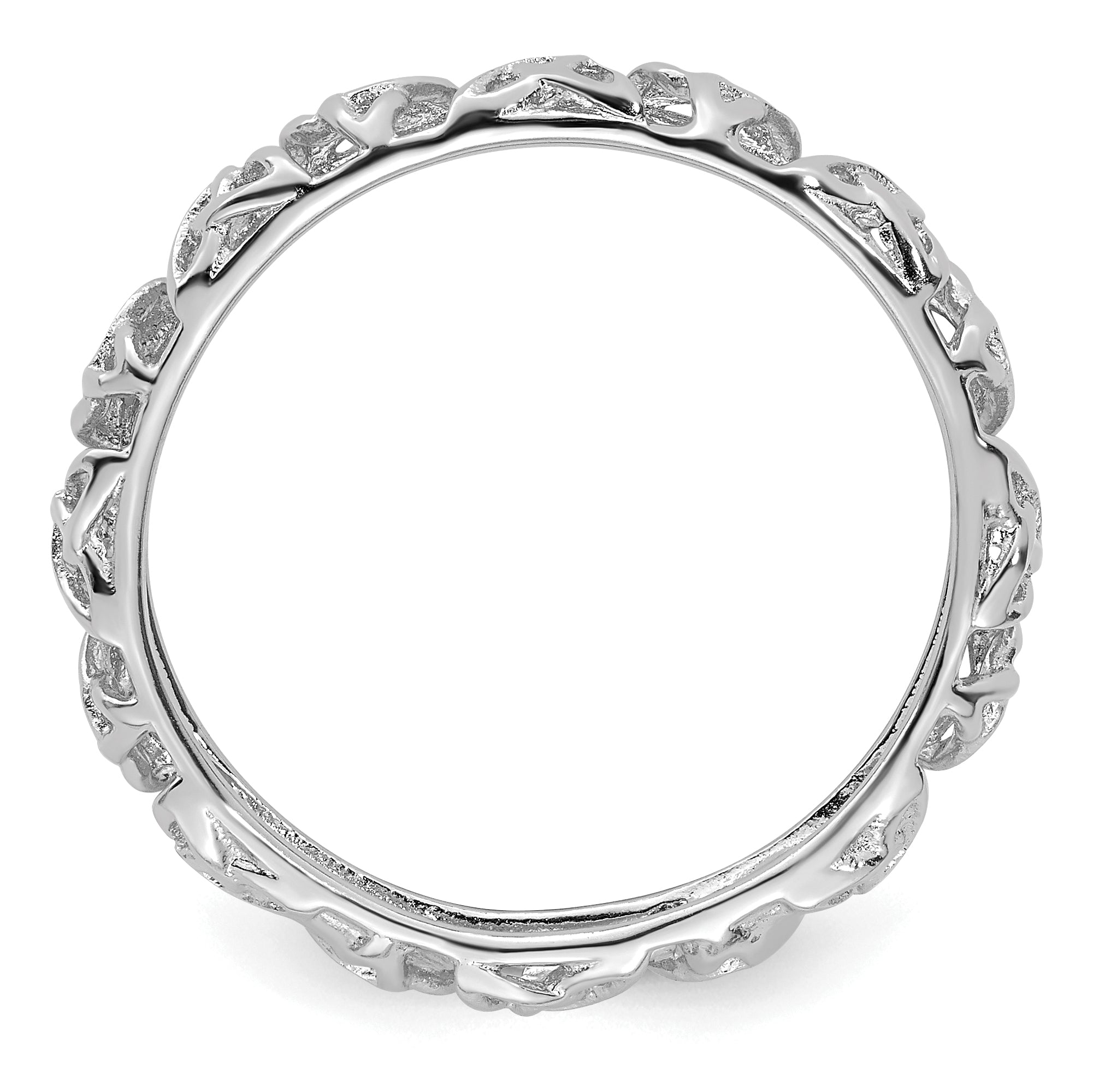 Sterling Silver Stackable Expressions Rhodium Celtic Knot Ring Secondary image