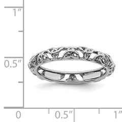 Sterling Silver Stackable Expressions Rhodium Celtic Knot Ring