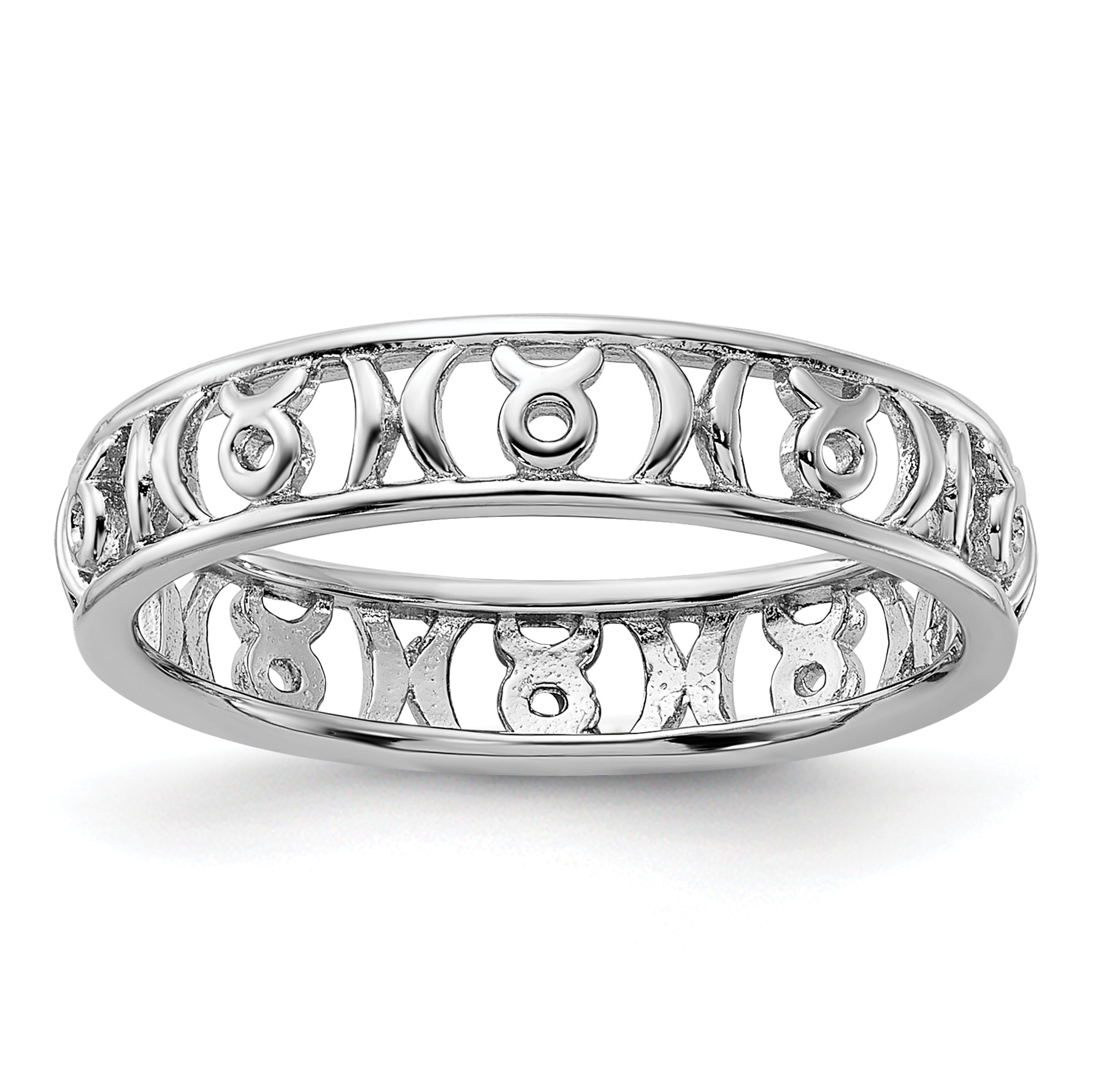 Sterling Silver Stackable Expressions Taurus Zodiac Ring Main image