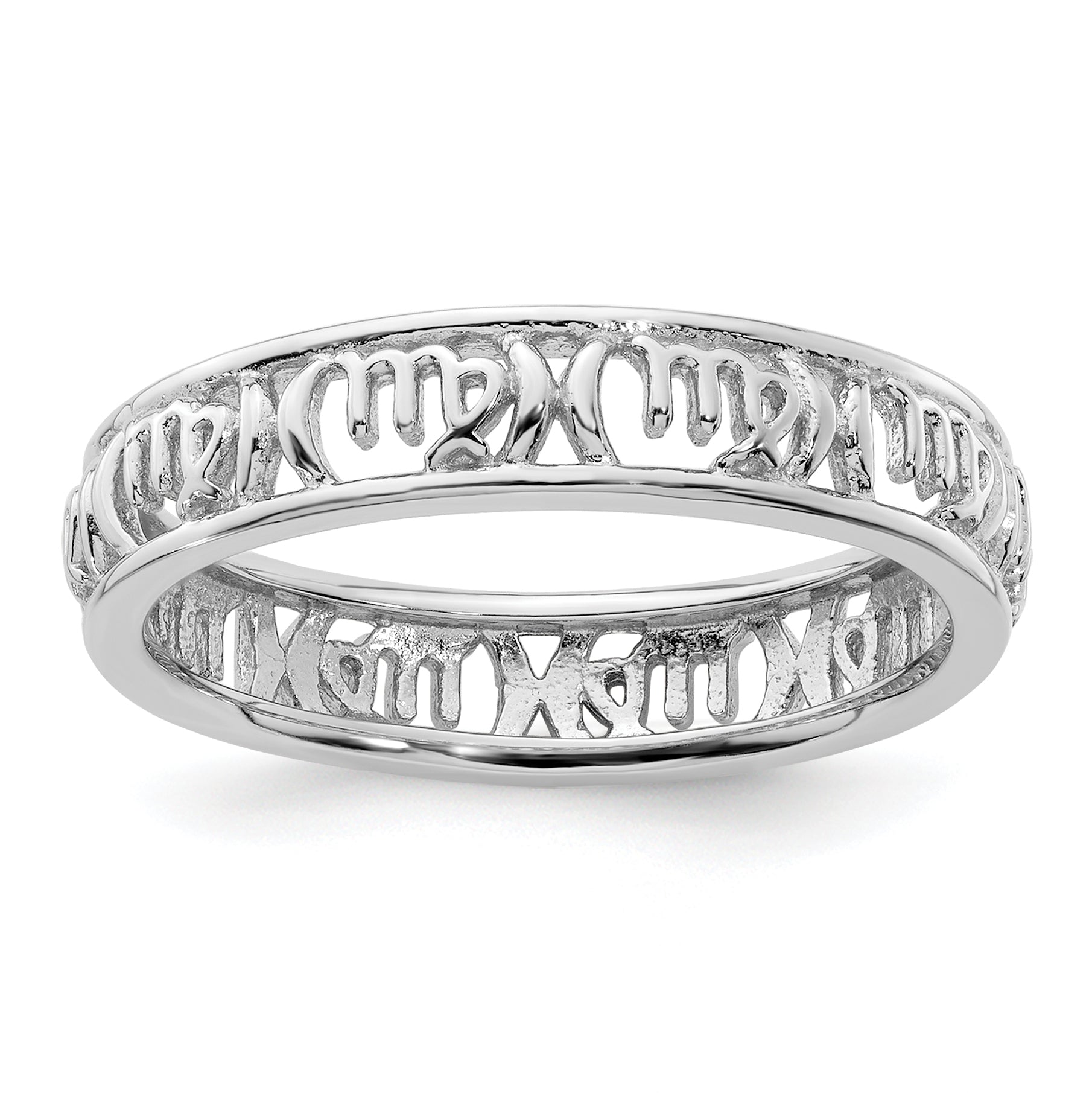 Sterling Silver Stackable Expressions Virgo Zodiac Ring Main image