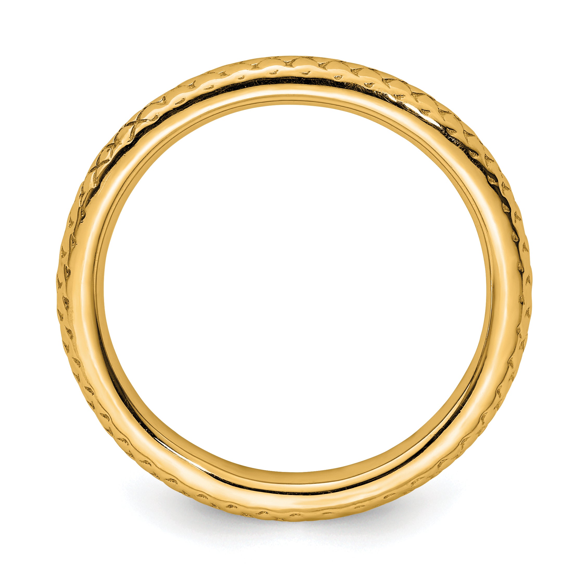 Sterling Silver Stackable Expressions Gold-plated Cable Ring Secondary image