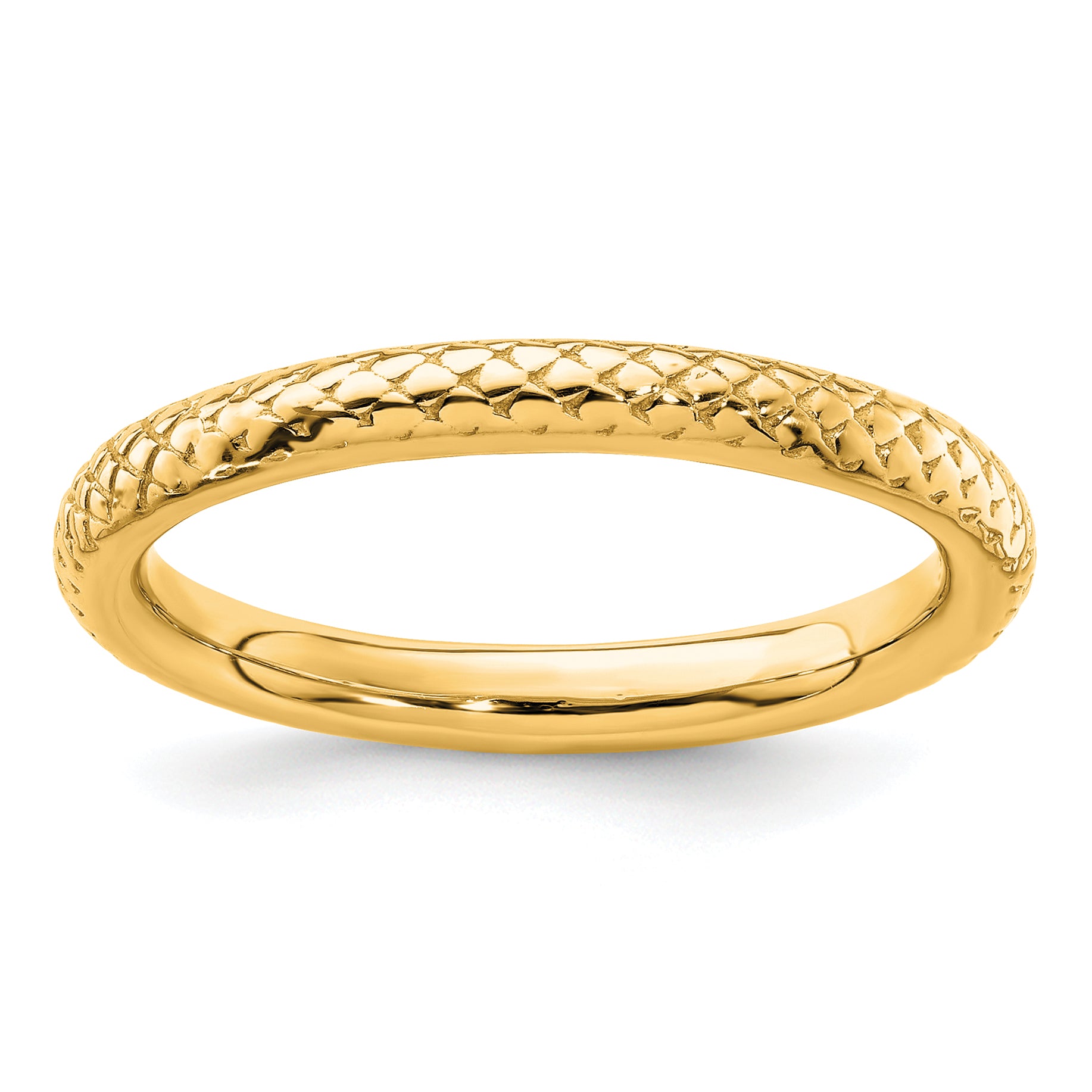 Sterling Silver Stackable Expressions Gold-plated Cable Ring Main image