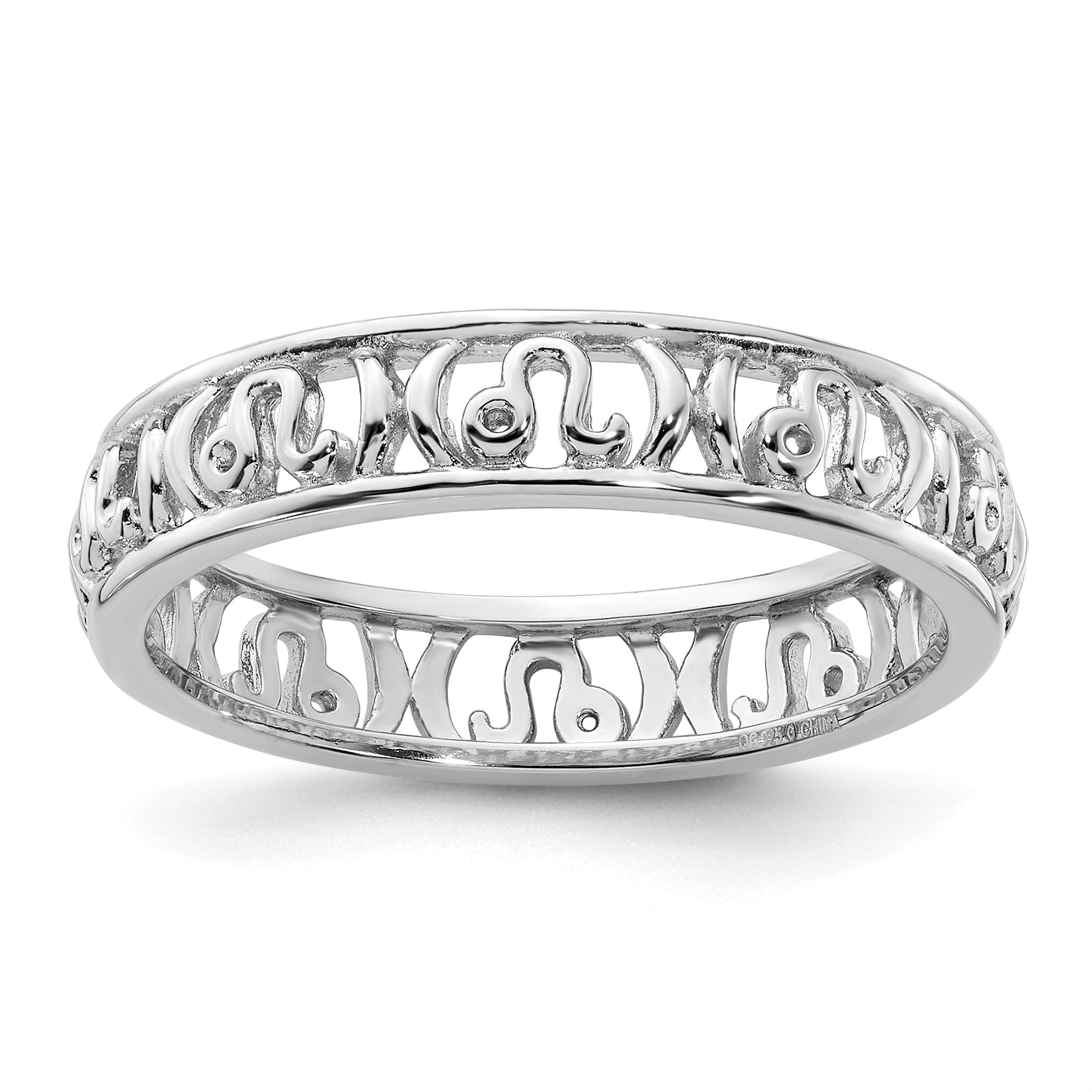 Sterling Silver Stackable Expressions Leo Zodiac Ring Main image
