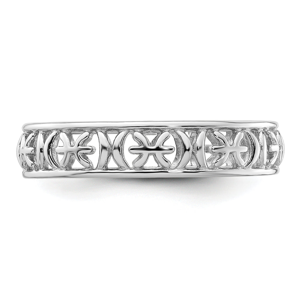 Sterling Silver Stackable Expressions Pisces Zodiac Ring