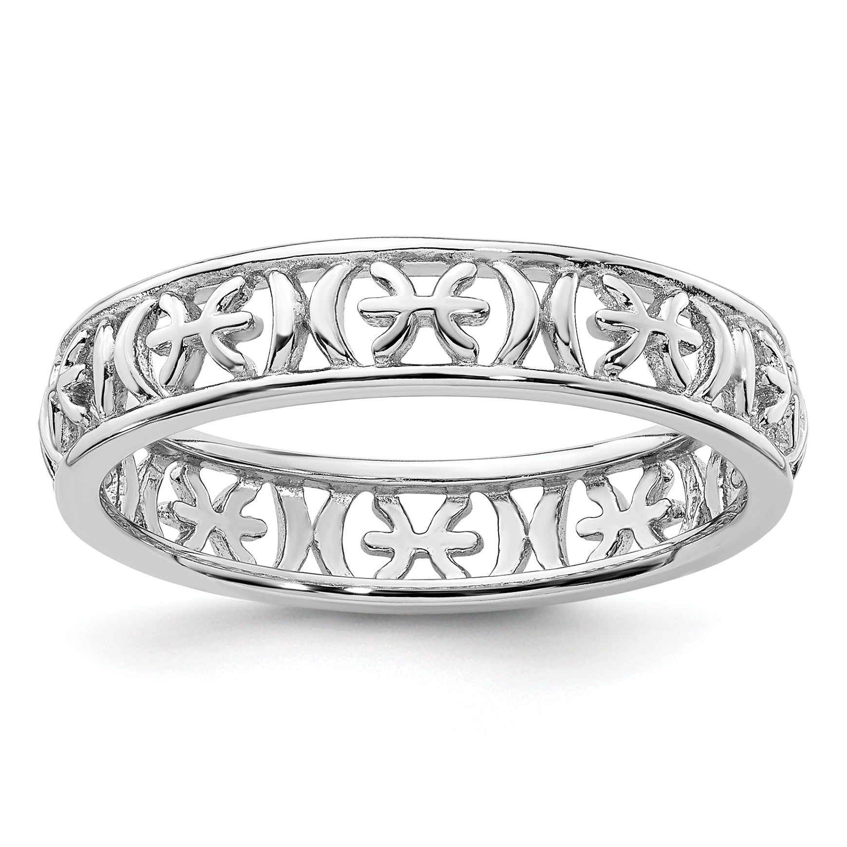 Sterling Silver Stackable Expressions Pisces Zodiac Ring Main image