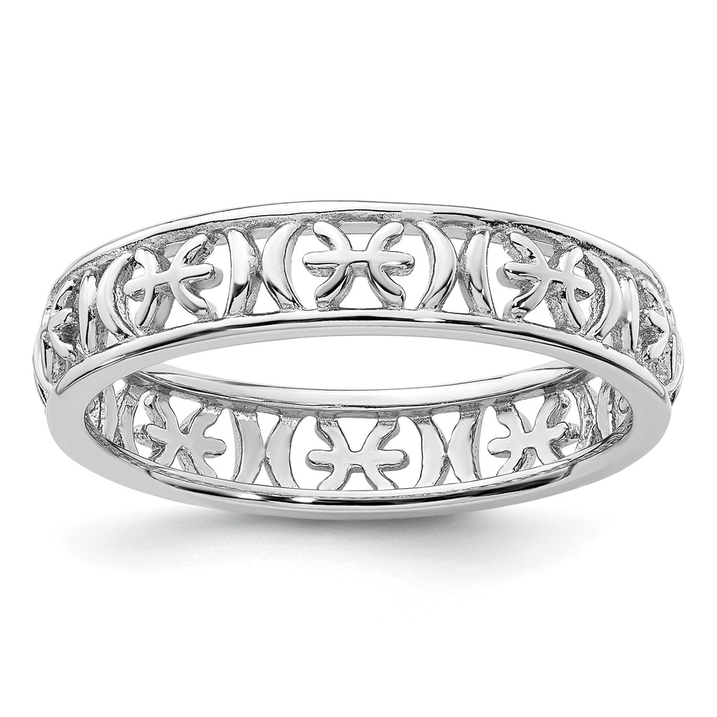 Sterling Silver Stackable Expressions Pisces Zodiac Ring