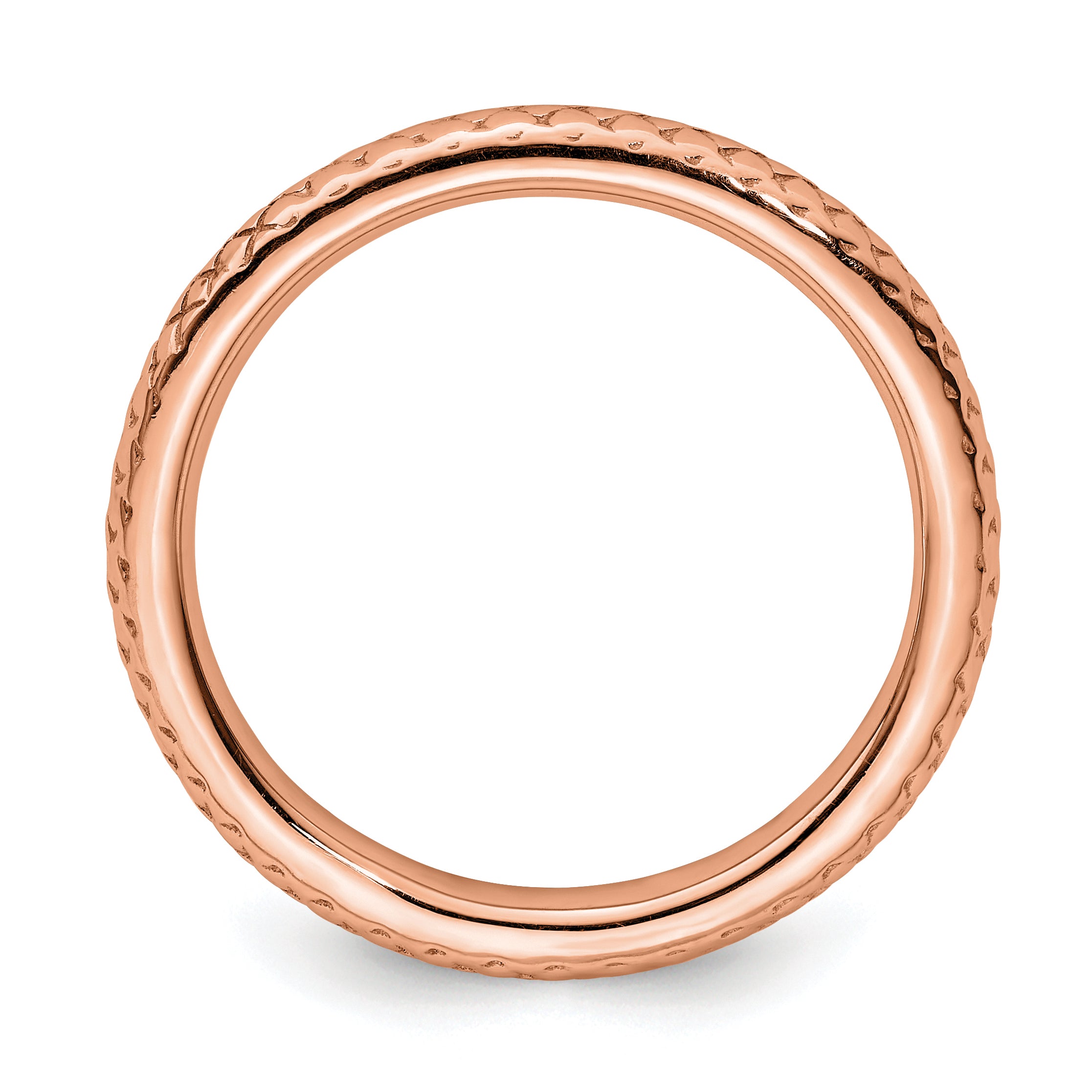 Sterling Silver Stackable Expressions Pink-plated Cable Ring Secondary image