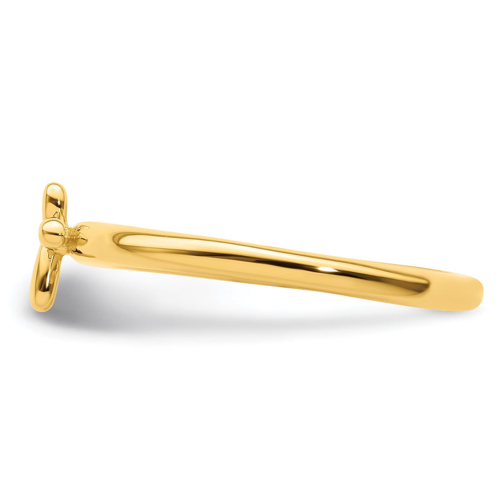Sterling Silver Stackable Expressions Gold-plated Cross Ring