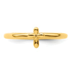 Sterling Silver Stackable Expressions Gold-plated Cross Ring