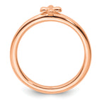 Sterling Silver Stackable Expressions Rose Gold-plated Cross Ring