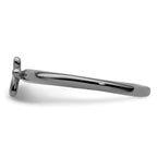 Sterling Silver Stackable Expressions Ruthenium-plated Cross Ring