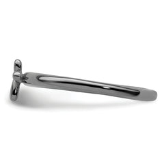 Sterling Silver Stackable Expressions Ruthenium-plated Cross Ring