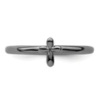 Sterling Silver Stackable Expressions Ruthenium-plated Cross Ring