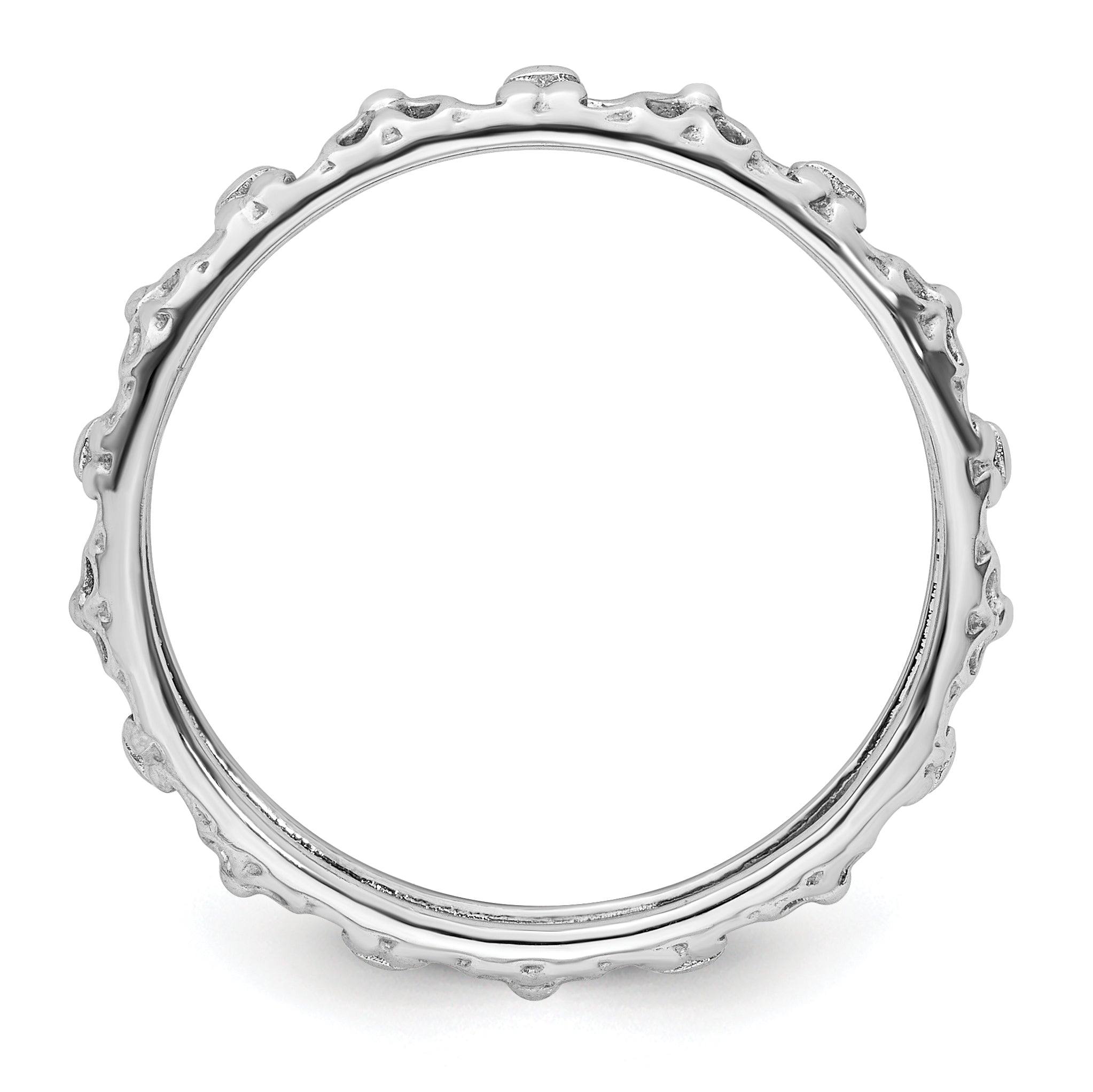 Sterling Silver Stackable Expressions Rhodium-plated Flower/Butterfly Ring Secondary image