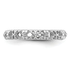 Sterling Silver Stackable Expressions Rhodium-plated Flower/Butterfly Ring