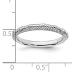 Sterling Silver Stackable Expressions Rhodium-plated Polished Ring