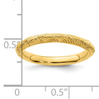 Sterling Silver Stackable Expressions Gold-plated Polished Ring