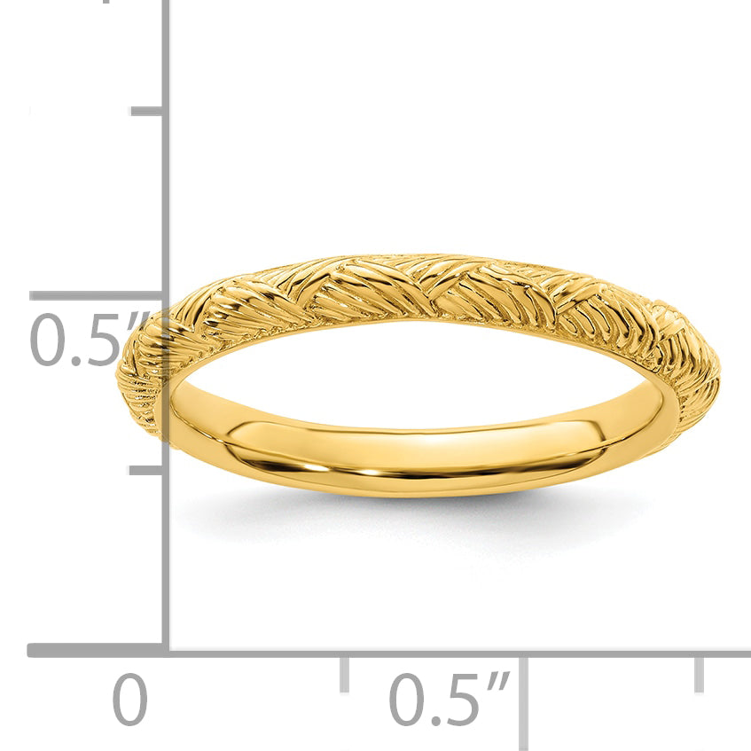 Sterling Silver Stackable Expressions Gold-plated Polished Ring