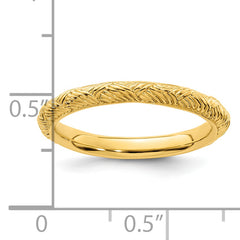 Sterling Silver Stackable Expressions Gold-plated Polished Ring