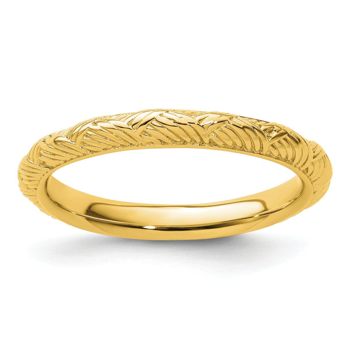 Sterling Silver Stackable Expressions Gold-plated Polished Ring