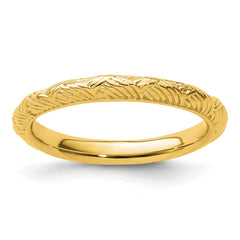 Sterling Silver Stackable Expressions Gold-plated Polished Ring