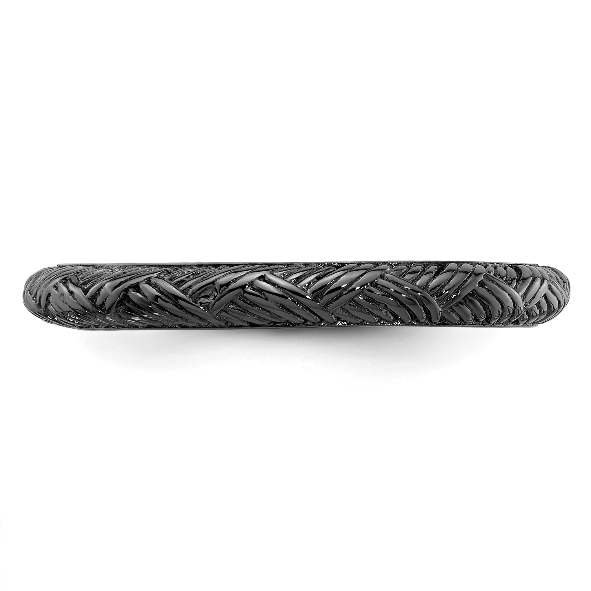 Sterling Silver Stackable Expressions Ruthenium Polished Ring Secondary image
