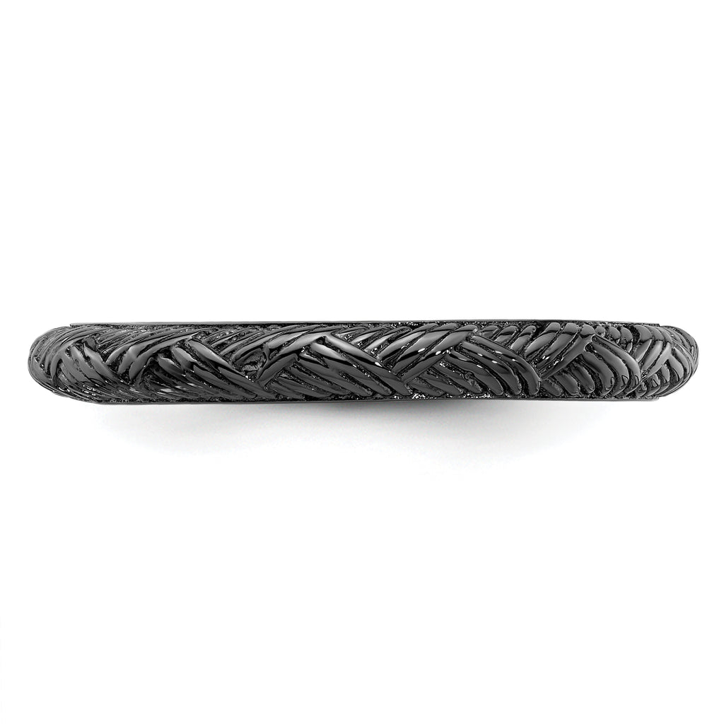 Sterling Silver Stackable Expressions Ruthenium Polished Ring